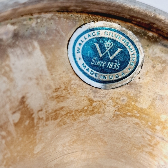 Vintage Made In USA Wallace Silver Pedestal Crystal Candy Trinket Dish‎ - Picture 4 of 5